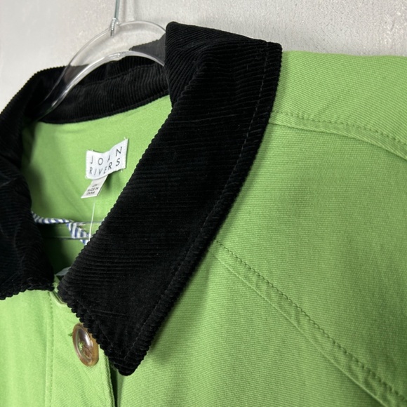 Joan Rivers plus size 2X Field chore jacket green black corduroy trim cotton - Picture 7 of 16